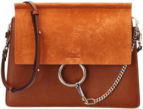 chloe faye medium|CHLOÉ Faye medium leather and suede shoulder bag .